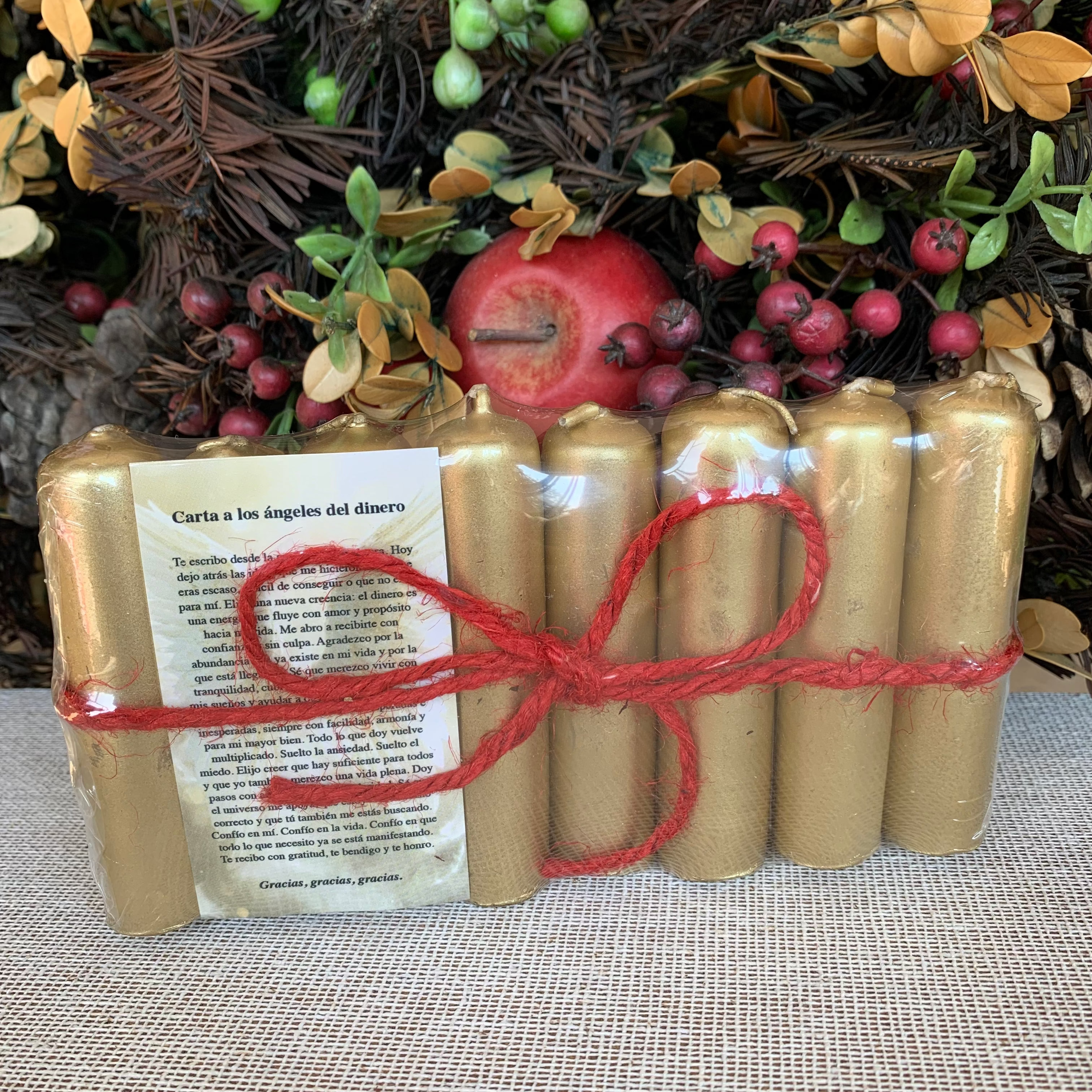 Kit de 8 velitas doradas para tu ritual de Abundancia 2026
