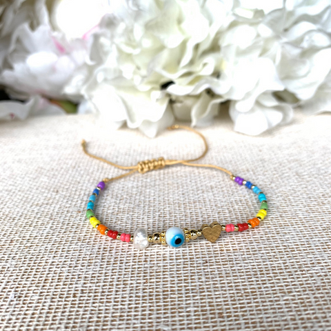 Pulsera Ojo Turco y Corazón 7 Arcángeles