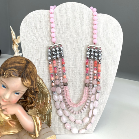 Collar Cuarzos Rosas del Arcángel Chamuel (Edición Especial)