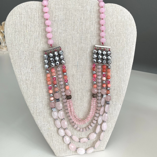 Collar Cuarzos Rosas del Arcángel Chamuel (Edición Especial)