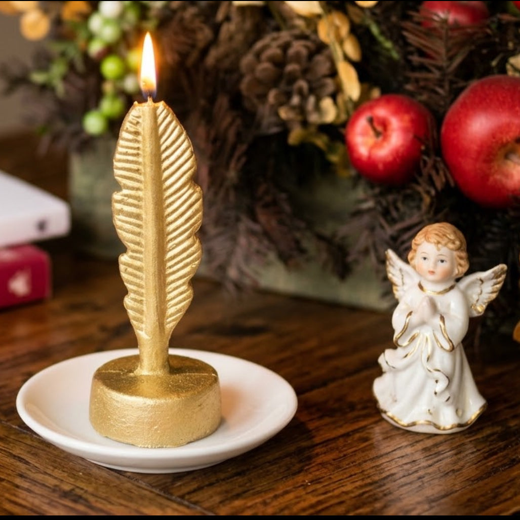 Vela Dorada del Ángel de la Navidad (ABUNDANCIA)