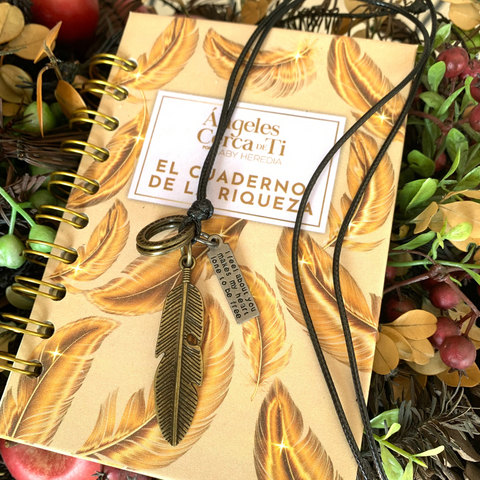 Collar Pluma de la Abundancia y Éxito (Color Negro)