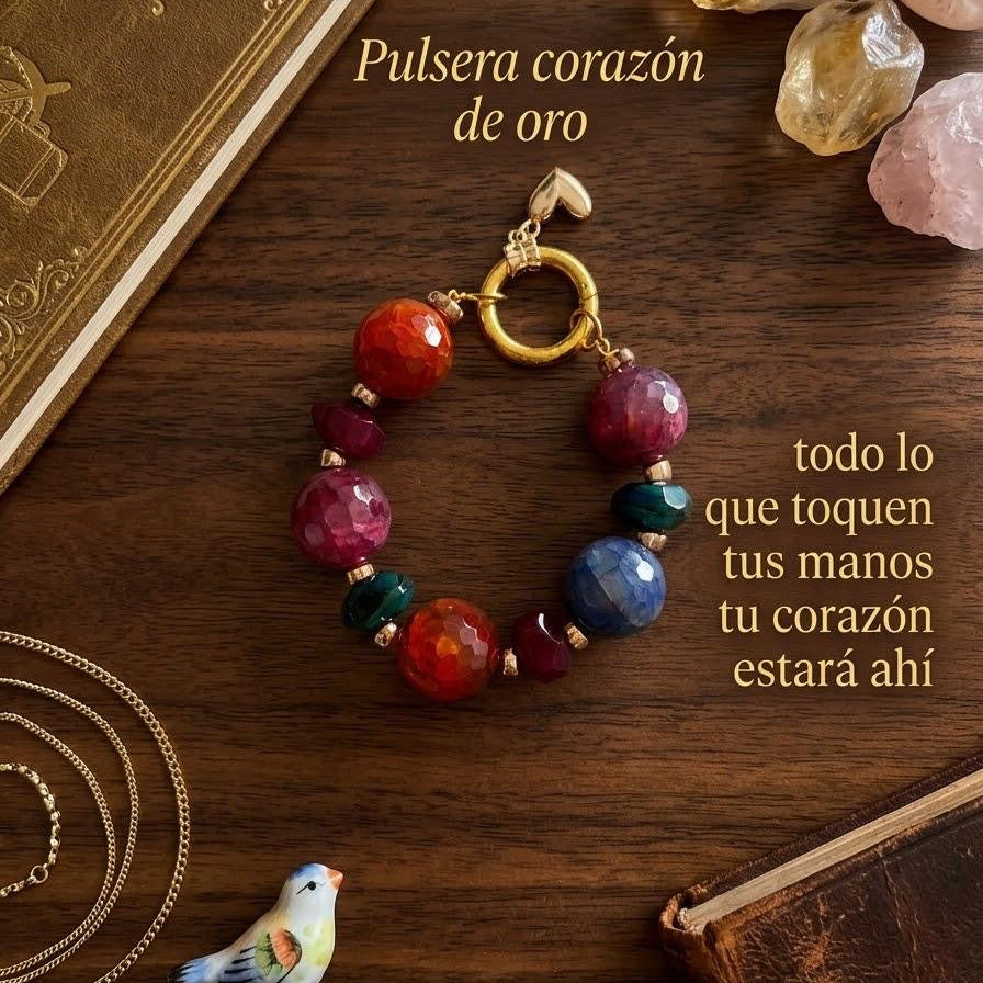 Pulsera Corazón de Oro (Abundancia y Prosperidad)